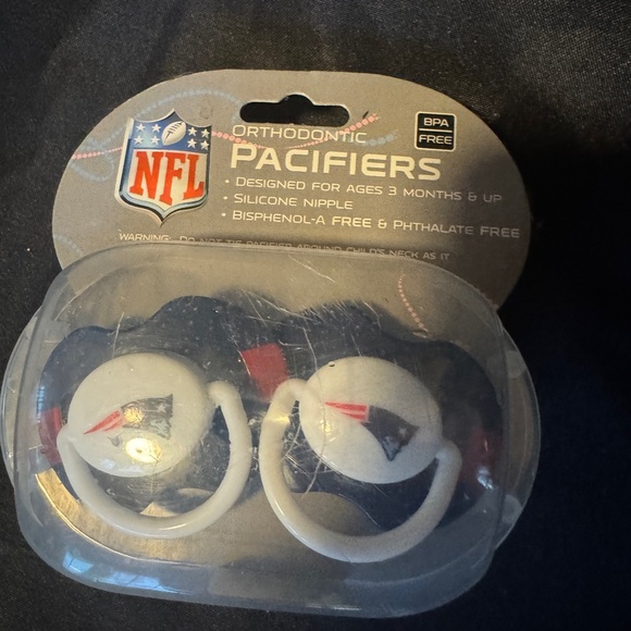 Baby Fanatic Other - Baby Fanatic New England Patriots Pacifiers - Clear and White